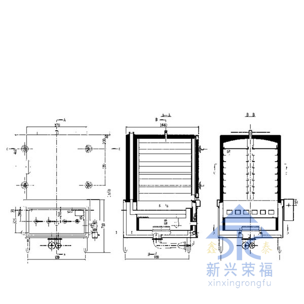 電氣兩用蒸飯車尺寸圖一